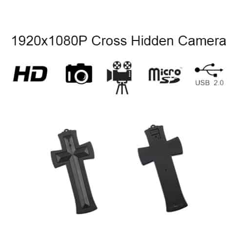 Cross Hidden Spy Camera with built in DVR Front - Back