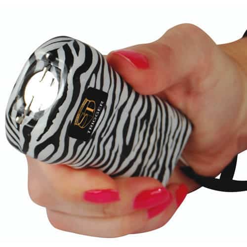 Trigger Stun Gun Flashlight with Disable Pin Zebra
