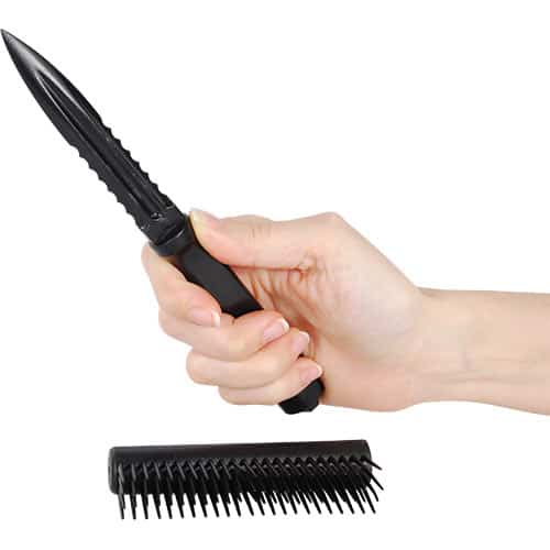 Black Plastic Comb Knife Open
